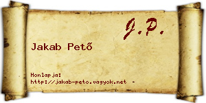 Jakab Pető névjegykártya